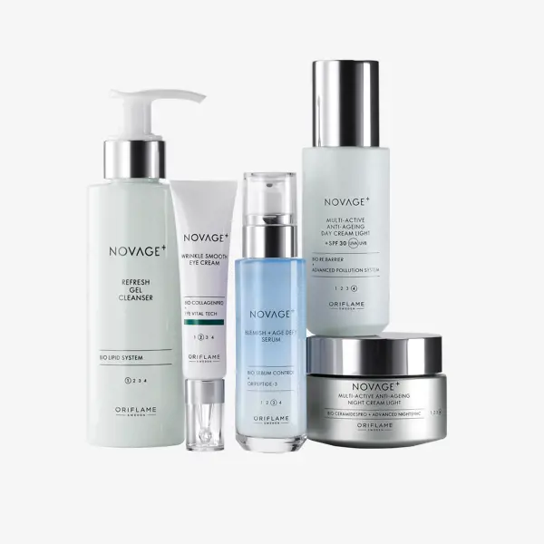Quy trình chăm sóc da mụn + ngăn ngừa lão hóa NOVAGE+ Blemish + Age Defy Routine Light