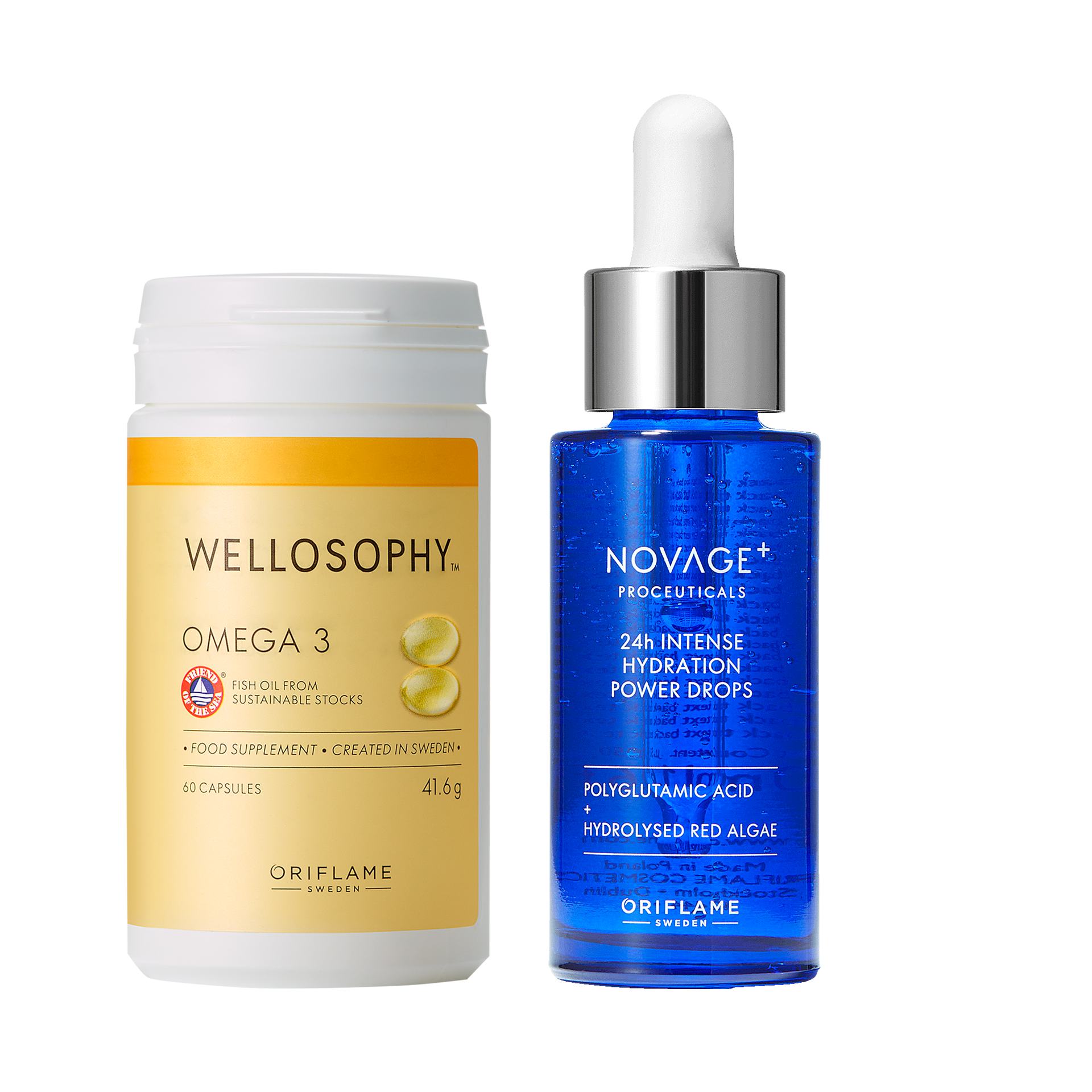 một chai serum và một ống nhỏ giọt
